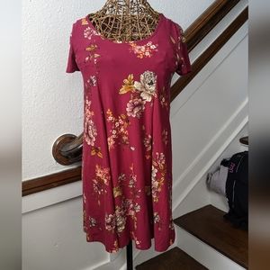 Pink Floral Loose Flowy Dress